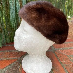 Genuine Mink Fur Hat Extra Small 19”